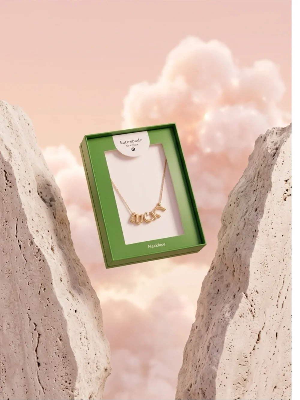 kate spade Rose Gold-tone 'LUCKY' Letter Pendant Necklace